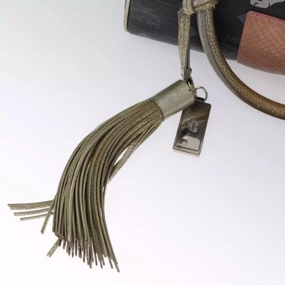 MCM Vicetos Logogram Hand Bag PVC Black Auth - Picture 7 of 16